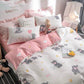 Four Seasons Simple Embroidery Four-piece Household Thickening Brushed Duvet Cover Dormitory Bedding Set