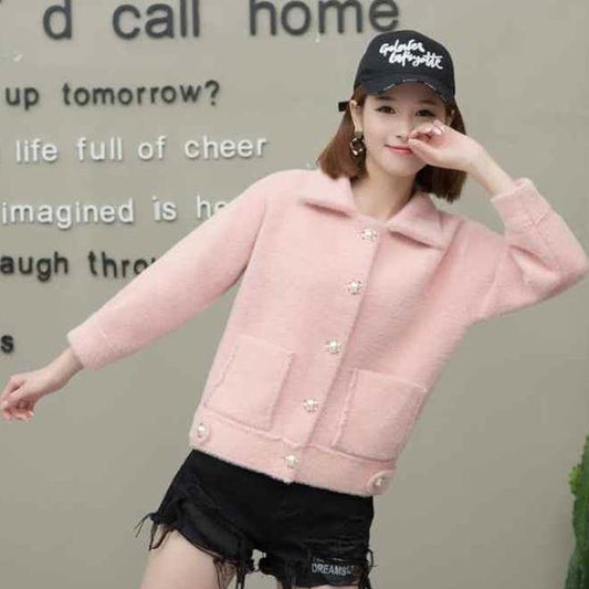 Woman Winter One Button Jacket Coat Pocket Wool Blend Cape Keep Warm Outwear Tops