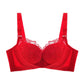 Women's Adjustable Underwear Exquisite Embroidery Sexy Lace Mesh Comfortable Cotton Solid Gathering Thick Padded Cup Bra Female Adjustable Brassiere