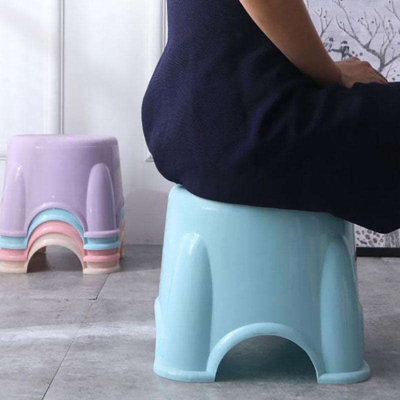 Lightweight Plastic Stool Household Thickened Round Bench Shoe Change Seat Portable Low Stool Stackable