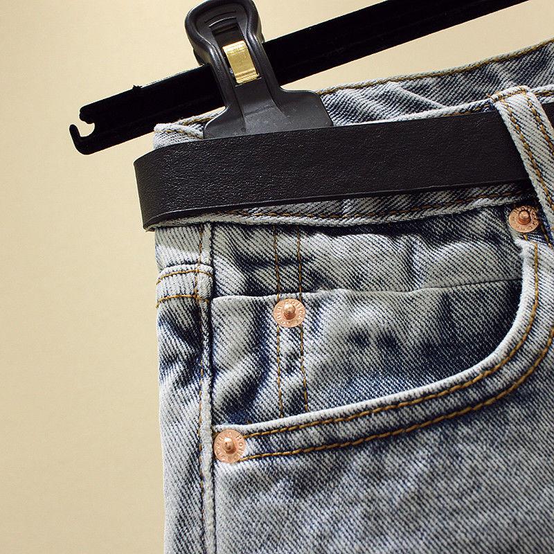 Denim Shorts Women's High Waist Summer Tide Ins Loose and Thin Wide-legged Hole A-line Pants