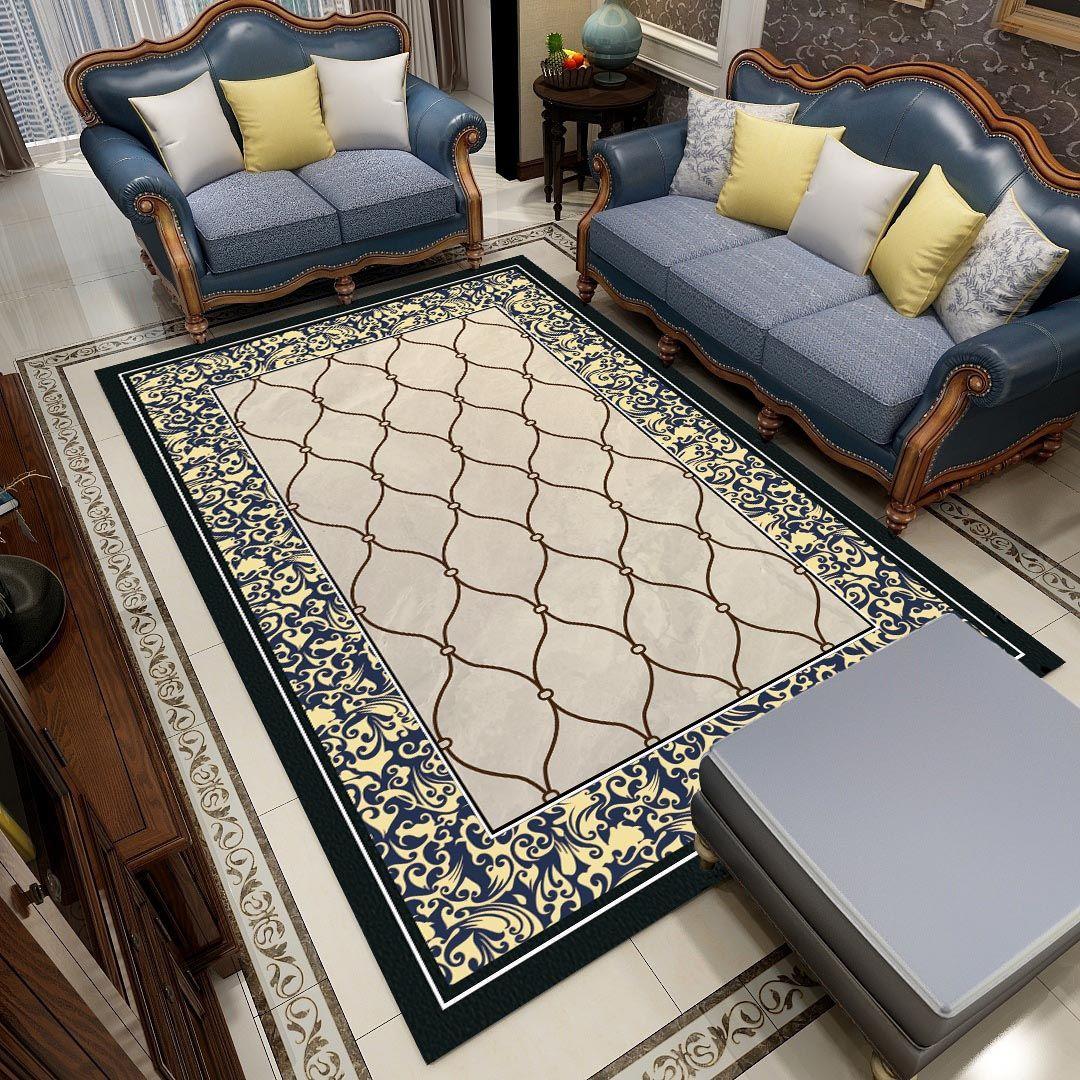 Marble Pattern Bedroom Bedside Blanket Chinese and European Style Living Room Carpet Household Square Floor Mats