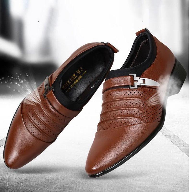 Men Dress Shoes Personality Wedding Shoes Men Flats Leather Oxfords Formal Shoes