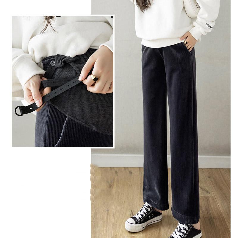 Maternity Pants Spring and Autumn Outer Wear Trousers Fashion Loose Spring Wide-leg Pants Maternity Pants Plus Velvet Autumn and Winter Models