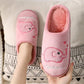 Women Winter Slippers Cute Elephant Embroidery Plus Size Cotton Shoes Men Home Indoor Casual Slippers Blue Pink Slippers Thick Fleece Warm Non Slip