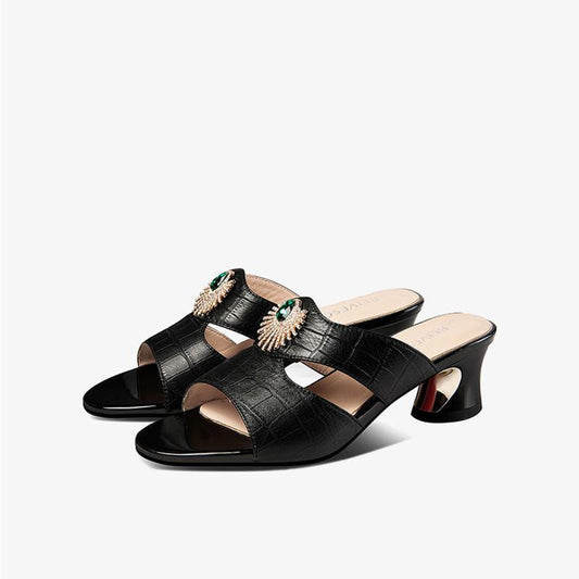 Chunky Heel Sandals Women's Summer High-heeled All-match Fashion Flip-flops Women's Shoes