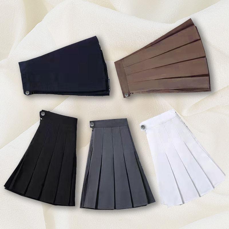 Pleated Skirt Women's Summer College Style High Waist A-line Skirt All-match Short Black Skirt