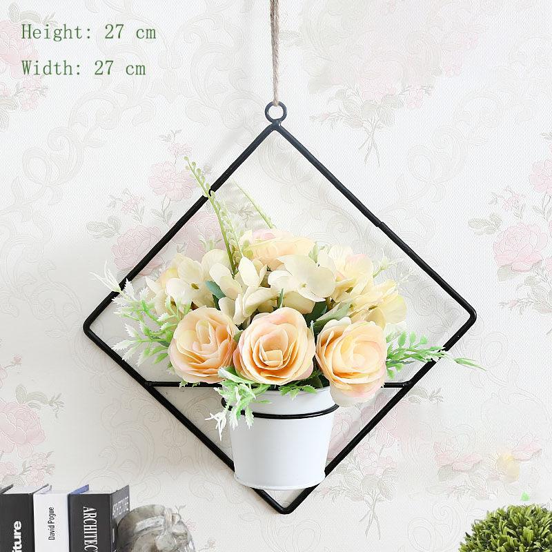Home Hanging Wall Hanging Decoration Artificial Flower Wall Pendant Simulation Plastic Flower Basket Living Room Wall Decoration Floral Potted Plant