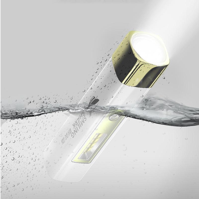 Professional Two-in-one LED Flashlight USB Rechargeable IPX6 Waterproof 4 Modes Outdoor Portable Waterproof ABS Strong Light Power Bank