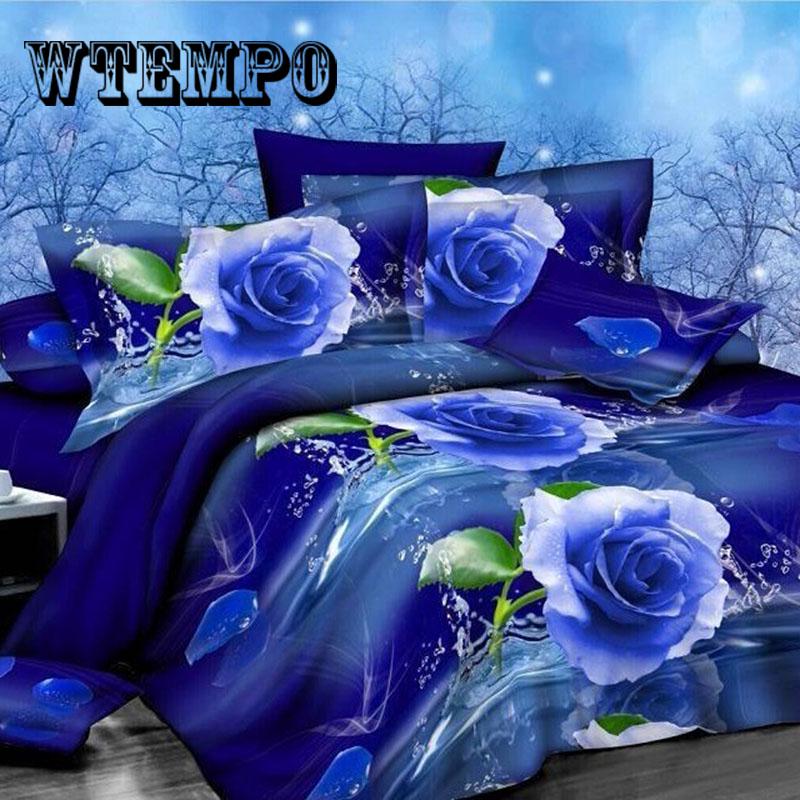 Four-piece 3D Printed Quilt Cover Simple Bedroom Bedding Soft Household Items Set