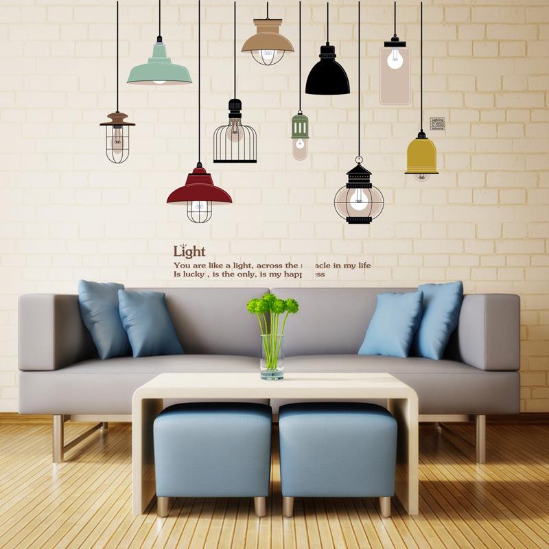 PVC removable living room bedroom creative chandelier wall sticker no opp bag packaging