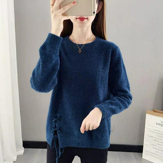 Autumn and Winter Mink Velvet Sweater Loose Casual Jacket Fashion Knitted Blouse