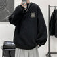 Autumn and Winter Plus Velvet Padded Round Neck Sweater Men's Loose Hedging Warm and Comfortable Jacket