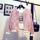 Short Sweet and Wood Ear Blouse Autumn Loose Student Sweater Cardigan Jacket Women
