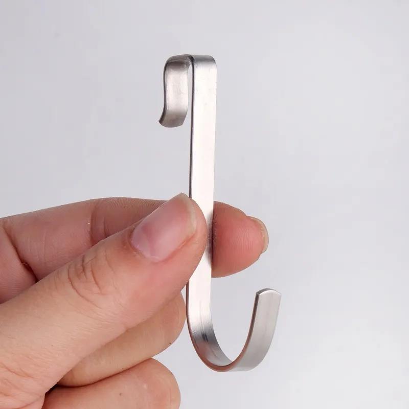 5Pcs Kitchen Hook Towel Rack Wardrobe Stainless Steel Square Tube Hook Bathroom Small Hook Household S-shaped Hook Rack Card Hook Bedroom Accessories