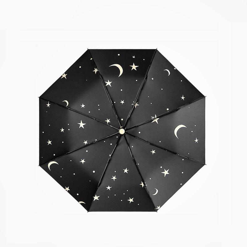 Creative Small Fresh Black Plastic Sun Umbrella Sunshade Umbrella Anti-ultraviolet Female Folding Sunscreen Sun and Rain Dual-use Umbrella