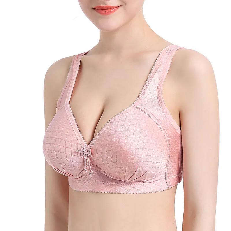 Large Size Thin Section Large Cup No Steel Ring Bra Non-magnetic Gather Adjustment Type Breast-receiving Vest Bra