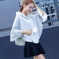 Spring and Autumn Cotton Sweater Hooded Thick Top Loose Bf Cape Bat Shirt