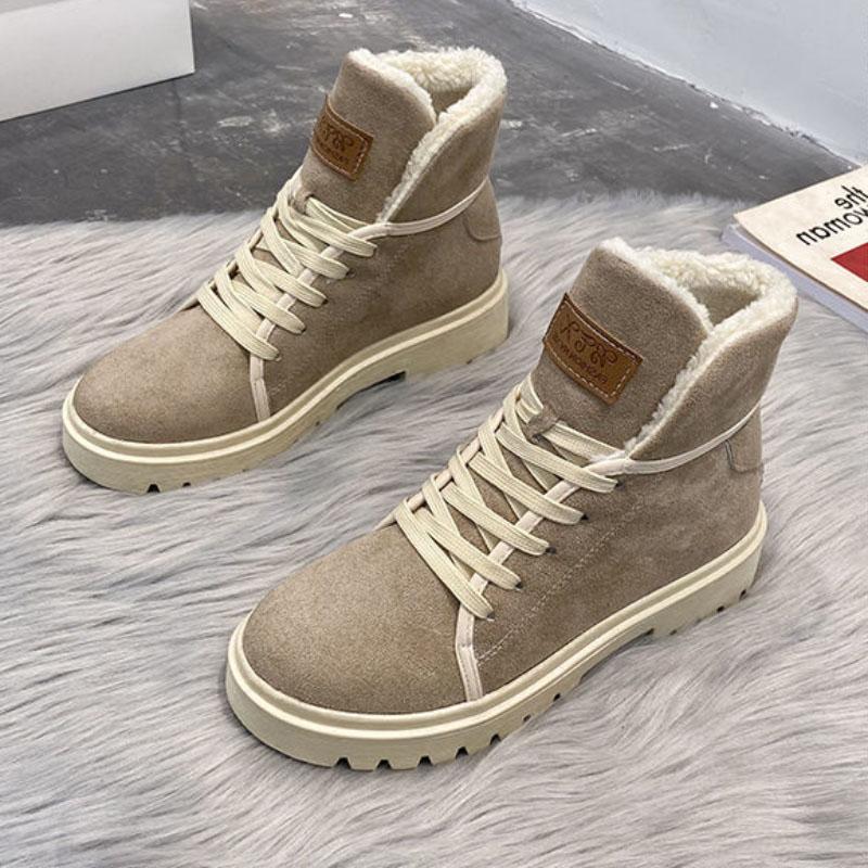 Snow Boots Women Thick-soled Thick Boots Plus Velvet Cotton Shoes Korean Flat Non-slip Short Boots Winter