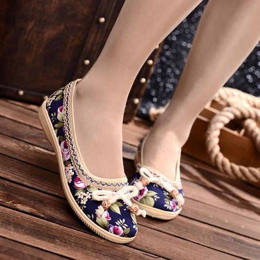 Breathable Lazy Shoes Mother Shoes Fashion Cloth Shoes Old Beijing Flat Shoes Soft Shoes Driving Shoes