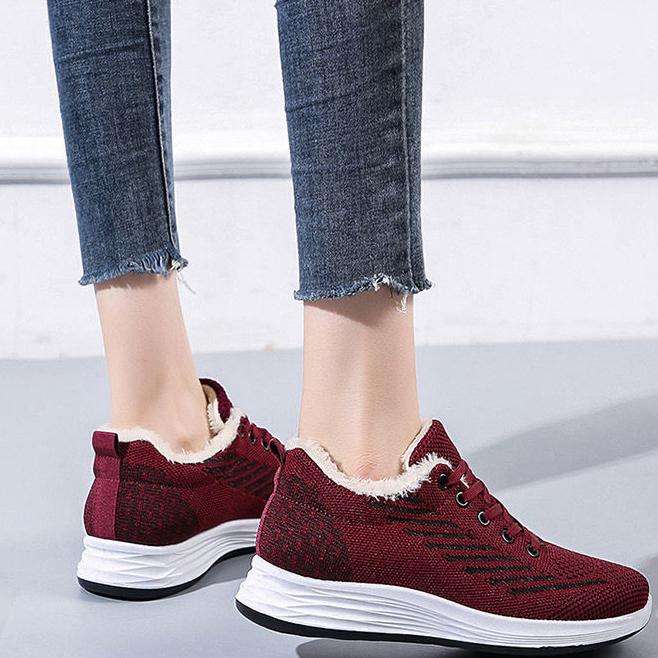Women's Winter Flat Snow Shoes Female Comfortable Casual Lightweight Non Slip Running Shoes Warm Cotton Shoes