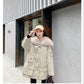 Parker Overcome Women's Detachable Imitation Fox Large Fur Collar Plush Liner Short Faux Fur Jacket Women's Warm Loose Large Size Cotton Jacket