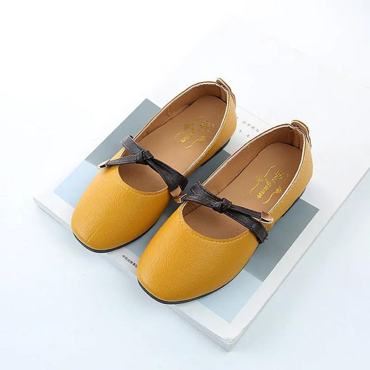 Children's Big Bow Princess Party Performance Shoes Anti-slip Shoes for Kids Soft Sole Low Heel Shoes