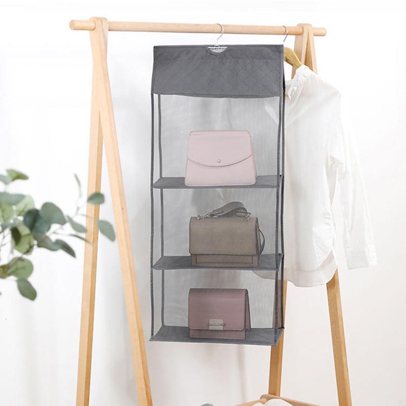 1Pcs Hanging Purse Closet Rack Bag Handbag Hanging Organizer Handbag Tote Bag 2/3/4 Pockets