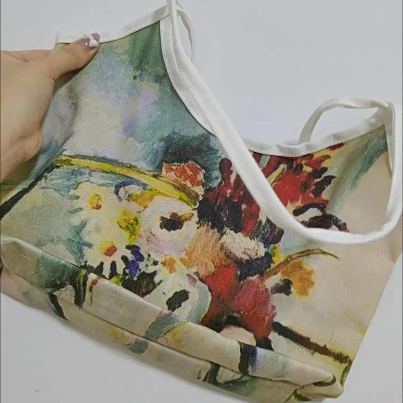 Painting Canvas Bags Casual Large Daily Women Shoulder Tote Handbag Simple Hobo Bags Funny Comics