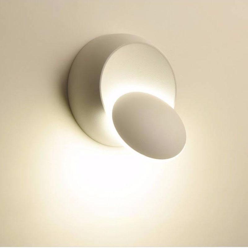 LED Wall Lamp 360 degree rotation adjustable bedside lights creative wall lamp aisle round lamp