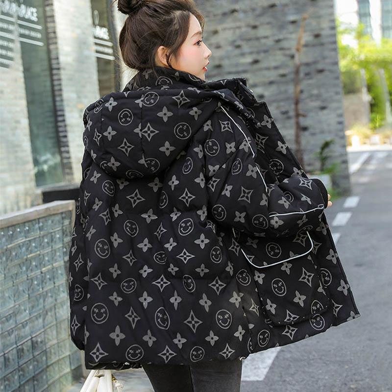 WTEMPO Winter Down Jacket Women Mid-length Hair Luminous Loose Fashion White Duck Down Jacket