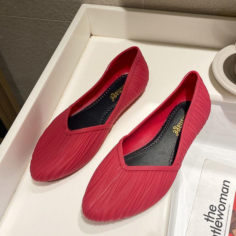 Low-top Waterproof Shoes Rain Boots Female Summer Work Rubber Shoes Fashion Shoes Non-slip Shallow Mouth Toe Sandals