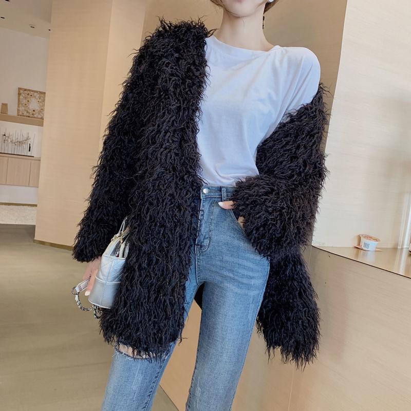 Winter Imitation Lamb Fur Women's Korean Style Loose Imitation Sheep Curly Coat