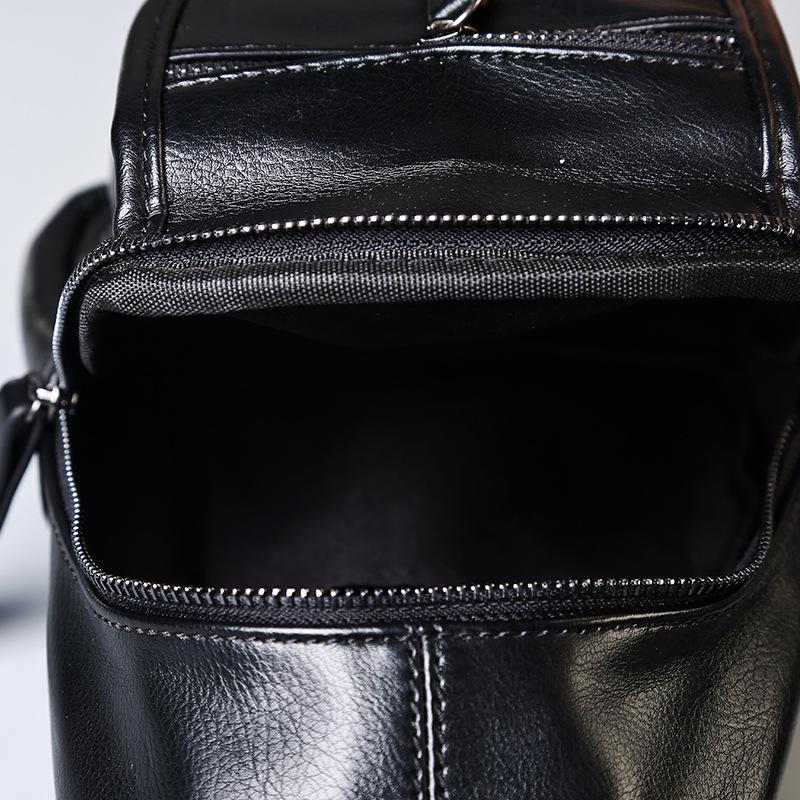Casual Chest Bag Men Black Large Capacity Multi-pocket Crossbody Outdoor Sports Shoulder Bag