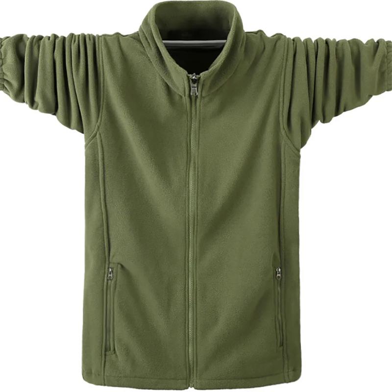 Autumn Men's Long-sleeved Sweater Cardigan Stand-up Collar Solid Color Loose Casual Polar Fleece Double-faced Fleece Sports Sweater