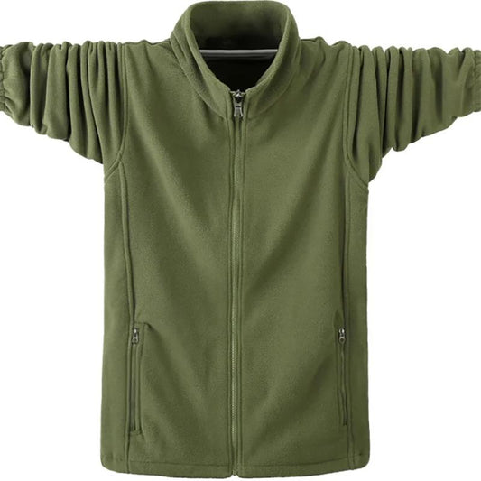 Autumn Men's Long-sleeved Sweater Cardigan Stand-up Collar Solid Color Loose Casual Polar Fleece Double-faced Fleece Sports Sweater