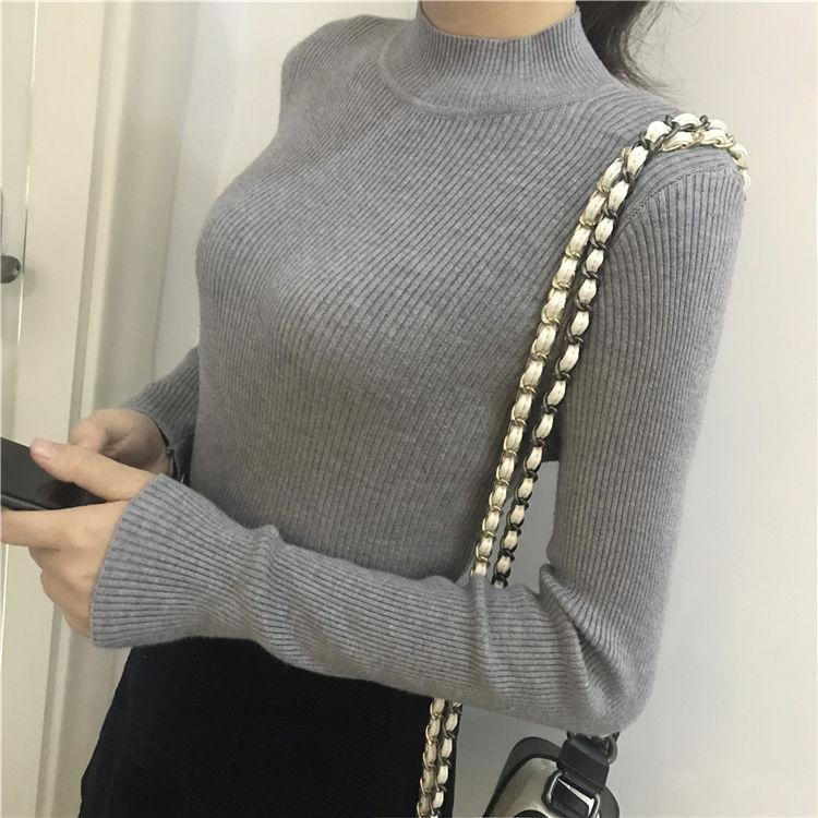 2019 Fall Turtleneck Sweaters Women Long Sleeve Thin Sweaters Winter Knitted Pullovers Jumpers Tops