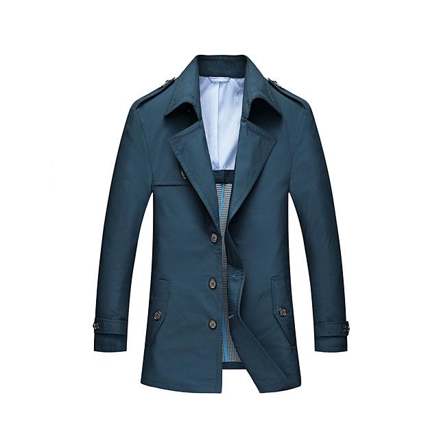Men's Woolen Coat Medium Long Section Large Size Mid-length Windbreaker Casual Lapel Jacket