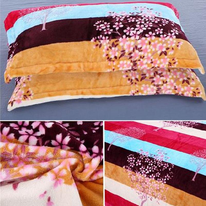 48cmx74cm Coral Velvet Pillowcase Warm Anti-static Double Pillowcase Two-piece Bedroom Pillowcase