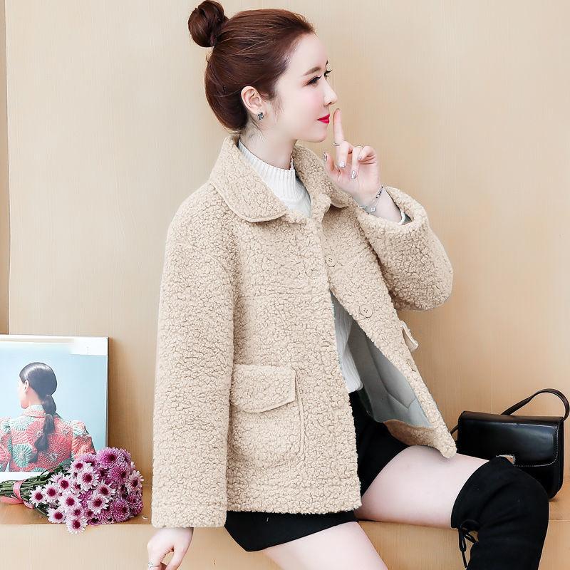 Plush Thick Lamb Wool Jacket Women Autumn and Winter Imitation Fur One Loose Warm Jacket Ladies Casual Warm Jacket Soft and Comfortable