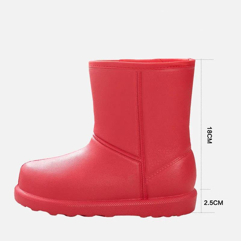 Snow Boots Women's Non-slip Warmth and Waterproof Rain Boots EVA Kitchen Plus Velvet Cotton Shoes Student Boots