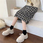 British Style Small Leather Shoes Women's Shoes Black Thick-soled Ladies All-match Platform Shoes Lace Up Patent Leather Single Shoes