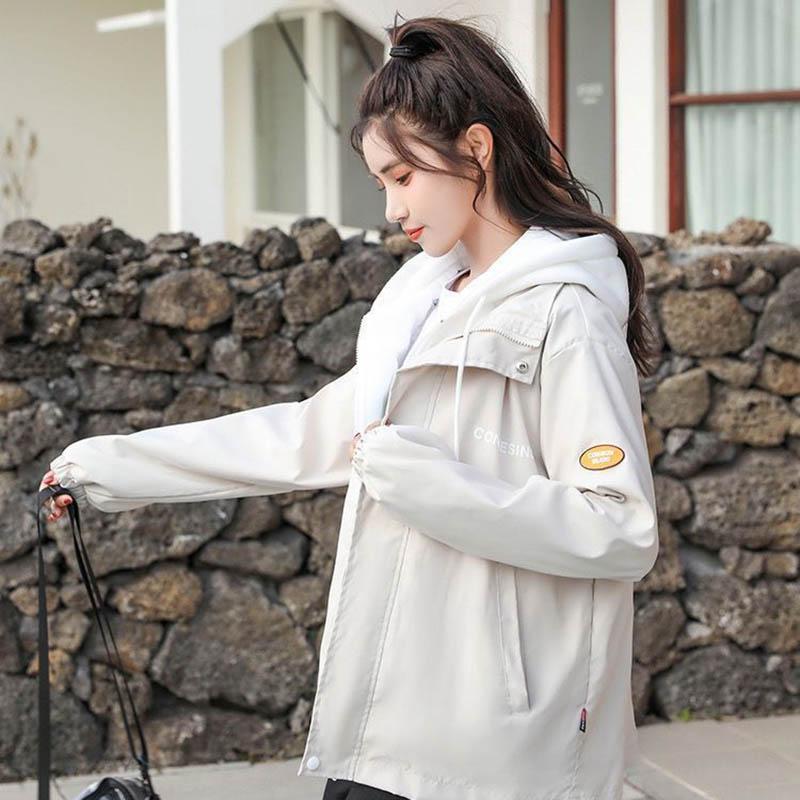 Fake Two-piece Jacket Women Spring and Autumn Loose Korean Version of The Wild Retro Hong Kong Style Thin Jacket