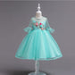 Girls' Wedding Dresses Children's Net Yarn Tutu Skirt Children's Middle-sleeved Lace Flower Girl Dress