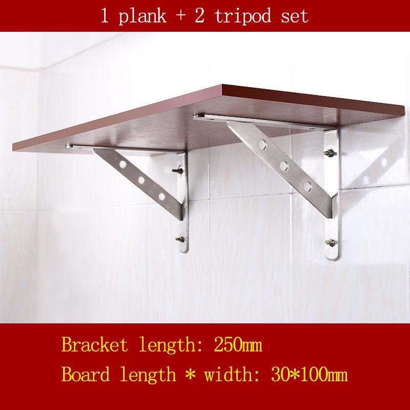 Stainless Steel Tripod with Wooden Shelf Bracket Set Right Angle Bracket Kitchen Support Frame