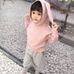 Girls Spring and Autumn Hooded Pullover Sweater Cute Rabbit Ears Decorative Pants Casual Style Children's Two-piece Set