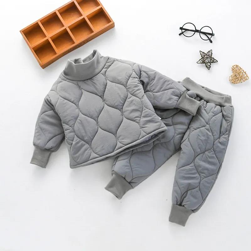 Children's Cotton-padded Clothes Suit Korean Style Cotton-padded Jacket Jacket Pants Boys and Girls Winter Clothes Baby Cotton Two-piece Suit