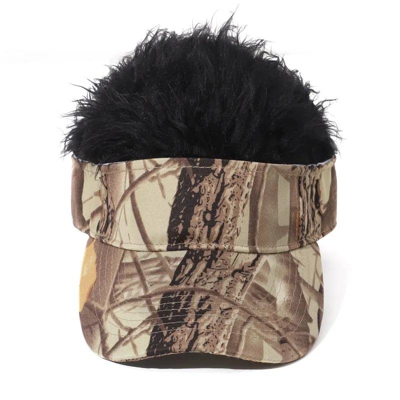 Men's Wig Hat Autumn Winter Funny Baseball Cap Outdoor Sports Leisure Hat Faux Fur Adjustable Sports Cap