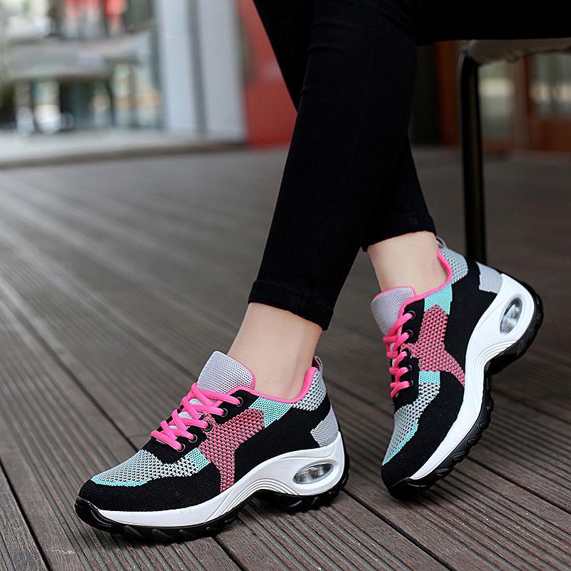 Women Vulcanized Shoes Summer Women's Sneaker 2020 Spring Summer Knitting Breathable Shoe Chunky Platform Sneakers Soft