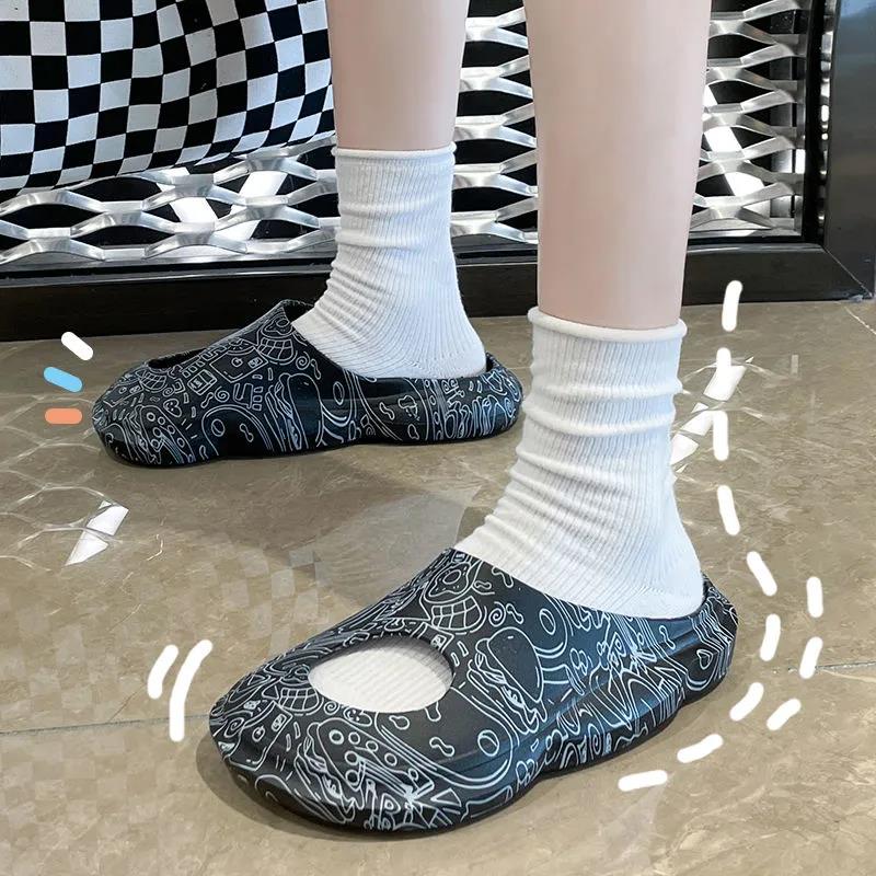 Women's Summer Outer Wear Baotou Version Slippers Flat Bottom Casual Deodorant Non-slip Light Comfortable Sandals and Slippers